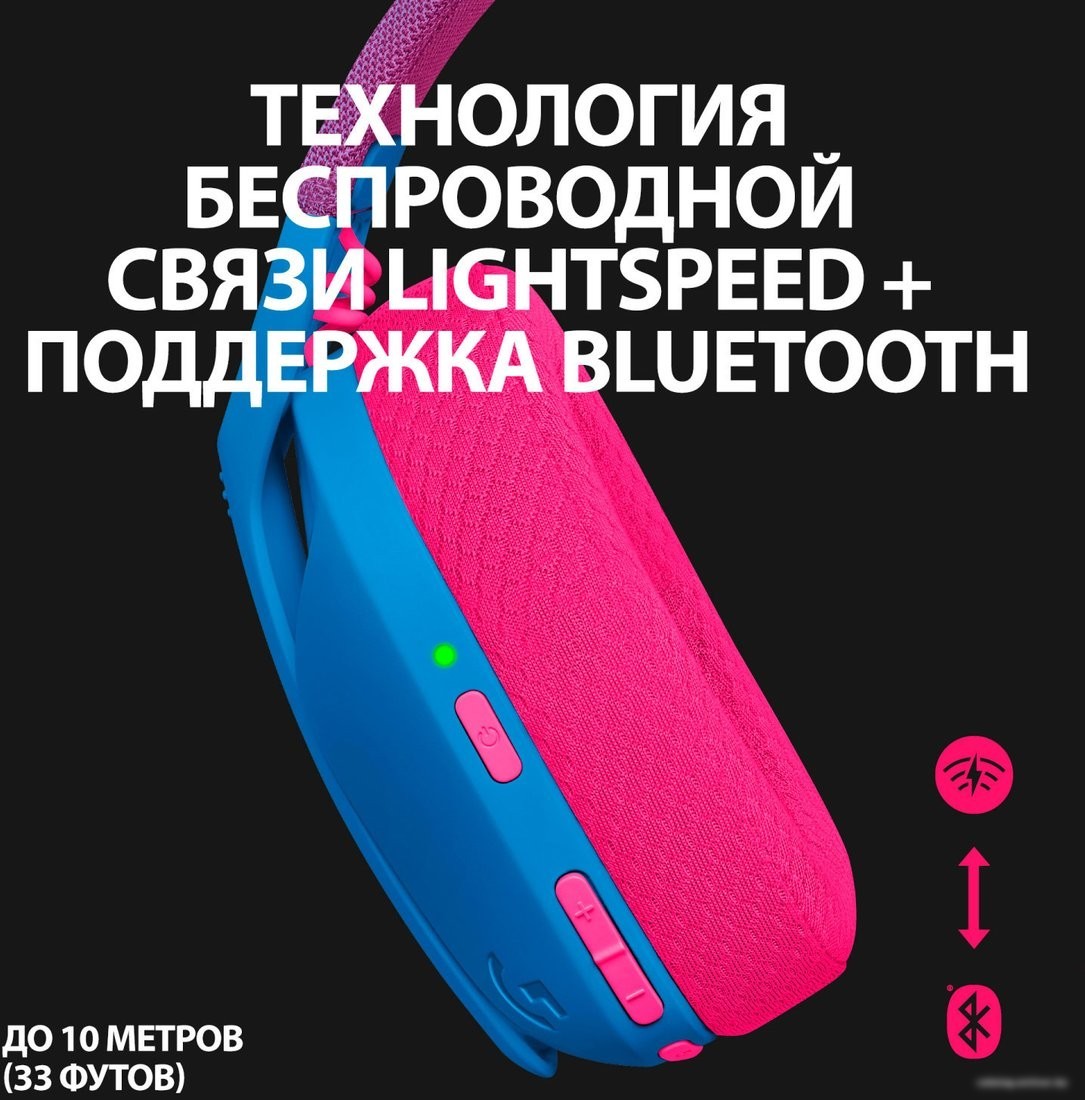 Наушники Logitech G435 Lightspeed (синий/малиновый)