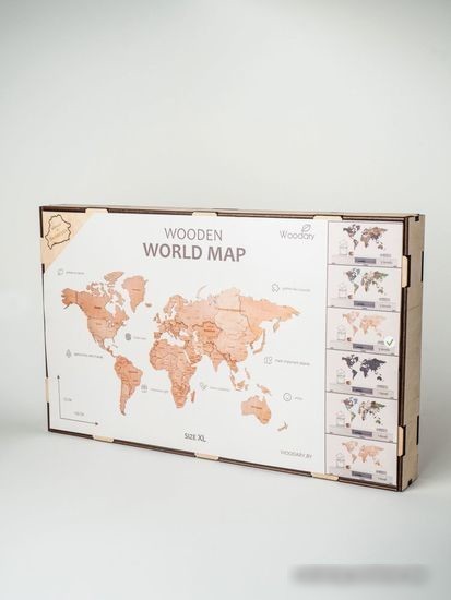 Пазл Woodary Карта мира на английском языке XL 3197