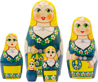 Развивающая игра Брестская Матрешка В шведском народном костюме (набор 5 шт)