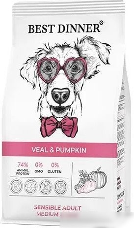 Сухой корм для собак Best Dinner Adult Sensible Medium & Maxi Veal & Pumpkin (12 кг)