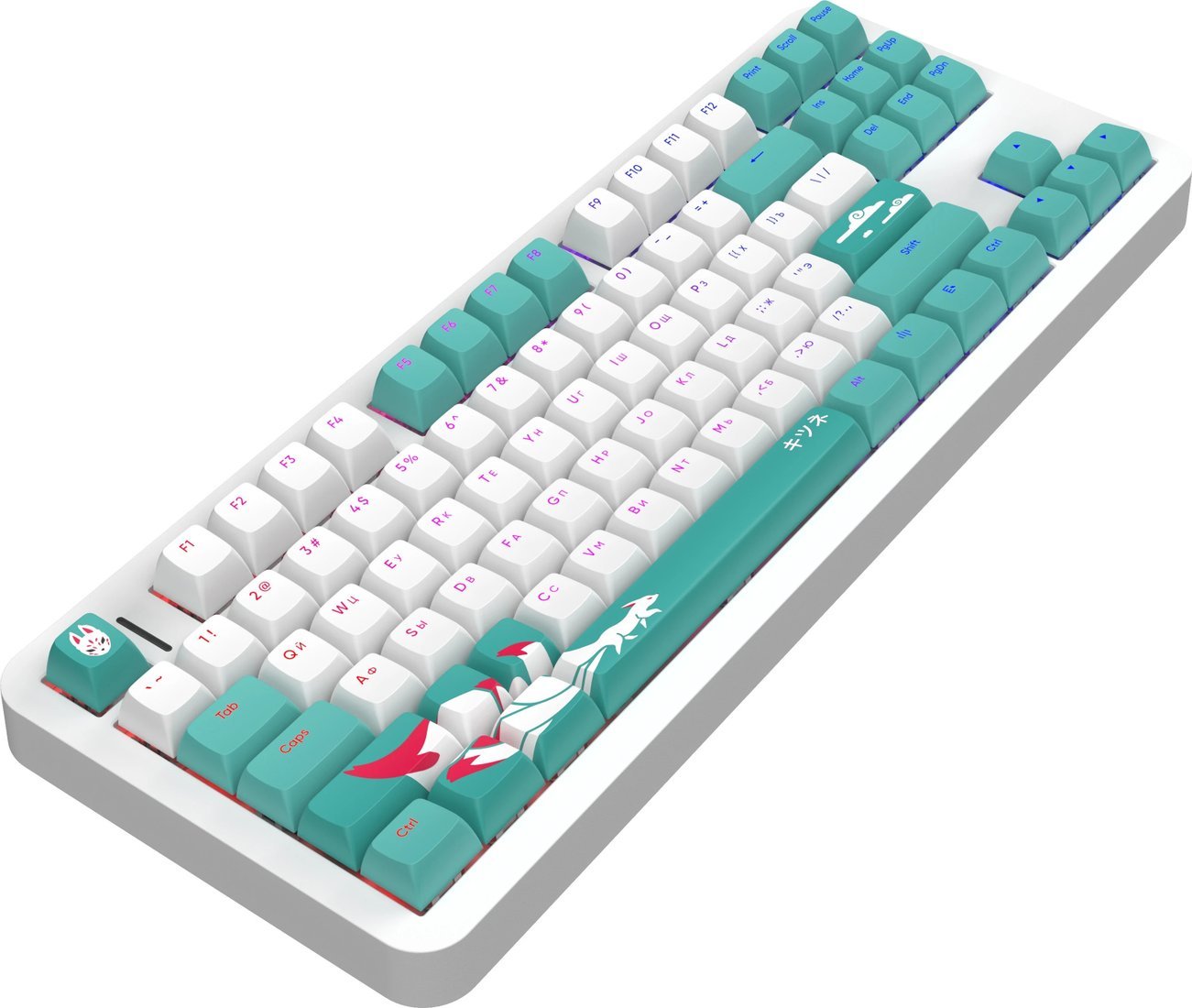 Клавиатура Red Square Alumix TKL Classic Kitsune (белый, g3ms Aquamarine)