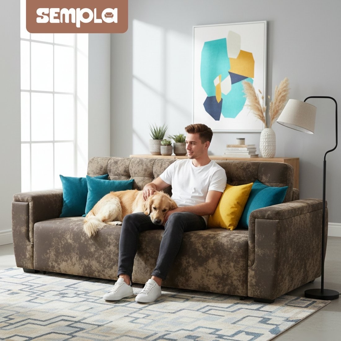 Диван Sempla Милан 1 (тиффани коричневый)