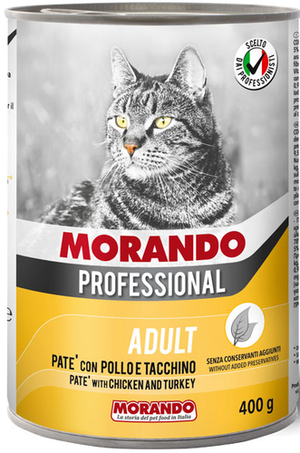 Консервированный корм для кошек Morando Professional паштет Chicken & Turkey 400 г