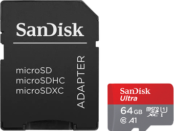 Карта памяти SanDisk Ultra microSDXC SDSQUAB-064G-GN6MA 64GB (с адаптером)