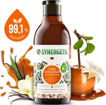 Synergetic Натуральный гель для душа Карамельное яблоко и ваниль 380 мл