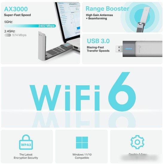 Wi-Fi адаптер TP-Link Archer TX50UH