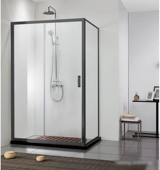 Душевая стенка Aquatek AQ ARI WA 09020BL 90x200 (черный/прозрачное стекло)