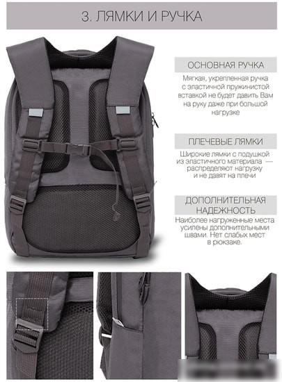 Рюкзак Grizzly RD-144-2/3 (серый)