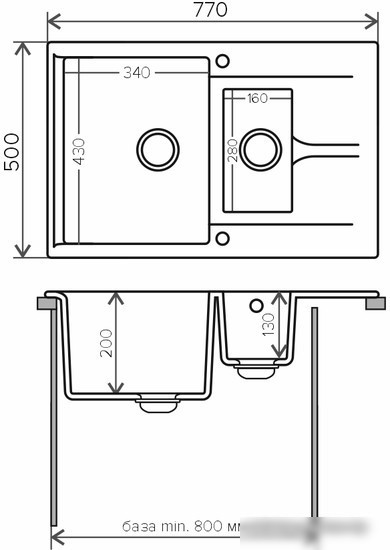 Кухонная мойка Polygran Brig-770 (белый хлопок 36)
