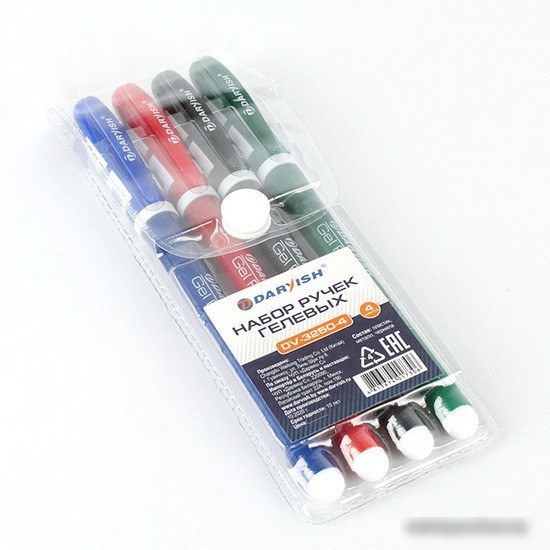 Набор гелевых ручек Darvish DV-3250-4 (4 цв.)