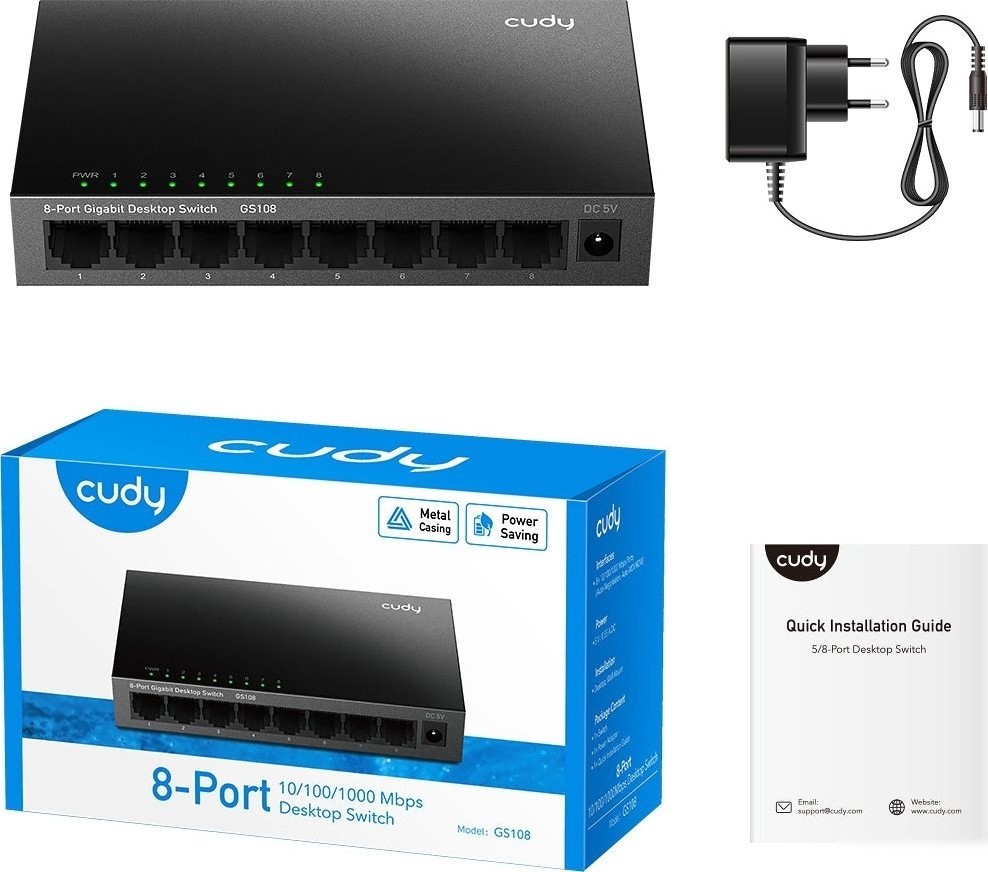Неуправляемый коммутатор Cudy GS108 4.0