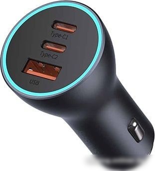 Автомобильное зарядное Baseus Golden Contactor Pro Triple Fast Charger Car Charger 65W CGJP010013 (темно-серый)