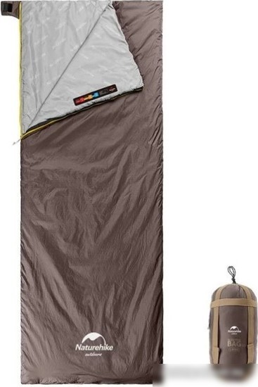 Спальный мешок Naturehike LW180 NH21MSD09 (серый/коричневый)