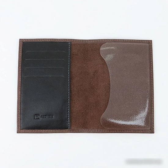 Обложка для паспорта Poshete 604-117K/NPK-BWB (коричневый)