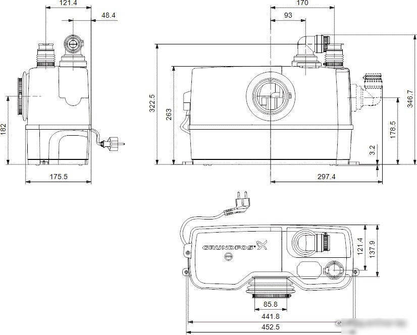 Канализационная установка Grundfos Sololift2 WC-1