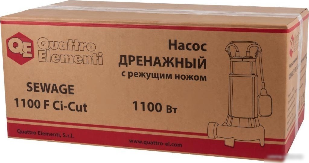 Фекальный насос Quattro Elementi Sewage 1100F Ci-Cut