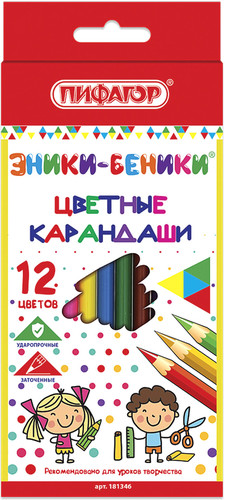Набор цветных карандашей Пифагор Эники-Беники 181346 (12шт)