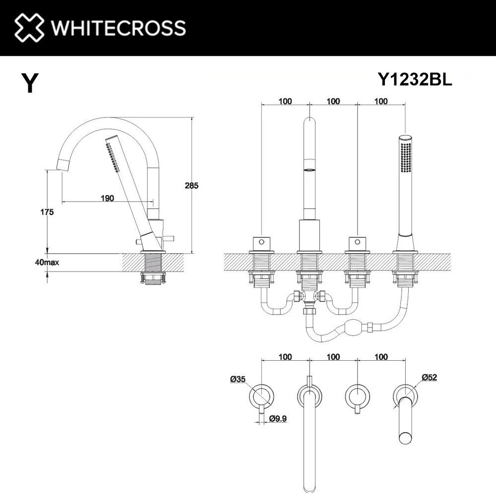 Смеситель Whitecross Y Y1232GM (оружейная сталь)