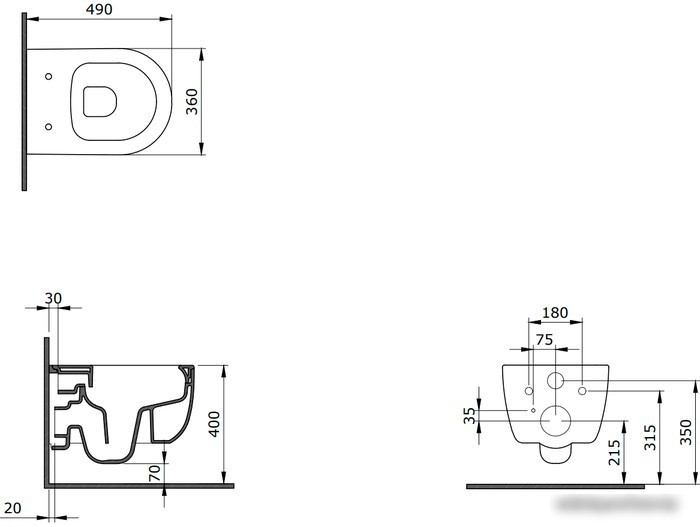 Унитаз Bocchi V-Tondo Rimless (черный матовый) 1417-004-0129