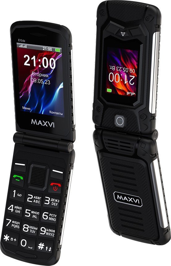 Кнопочный телефон Maxvi E10ds (черный)