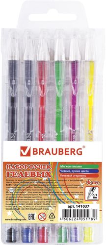 Набор гелевых ручек BRAUBERG Jet 141037 (6 шт.)