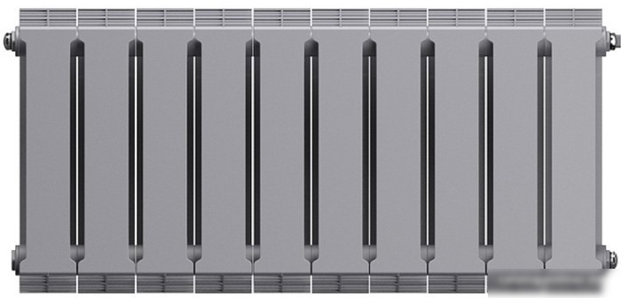 Биметаллический радиатор Royal Thermo PianoForte 300 Silver Satin (10 секций) боковое подключение