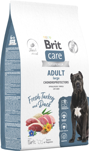 Сухой корм для собак Brit Dog Adult Large Chondroprotectors с индейкой и уткой 12 кг