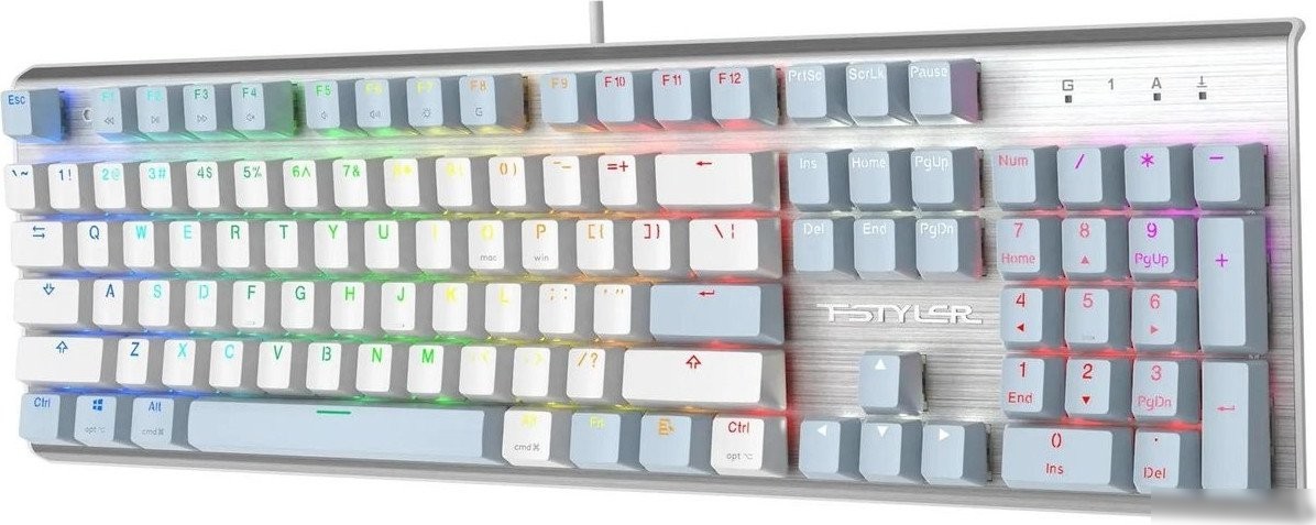 Клавиатура A4Tech Fstyler FS100 Neon (серебристый/голубой)
