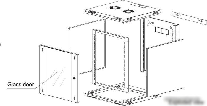 Шкаф телекоммуникационный Lande PROlineB LN-PRB-09U6045-BL-F 19" 9U