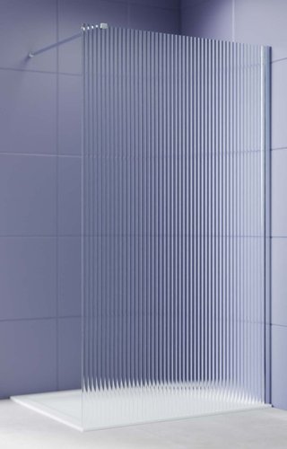 Душевая стенка Aquatek Walk in с держателем 120x200 AQ.WI.120.2CH (хром/прозрачное рифленое стекло)