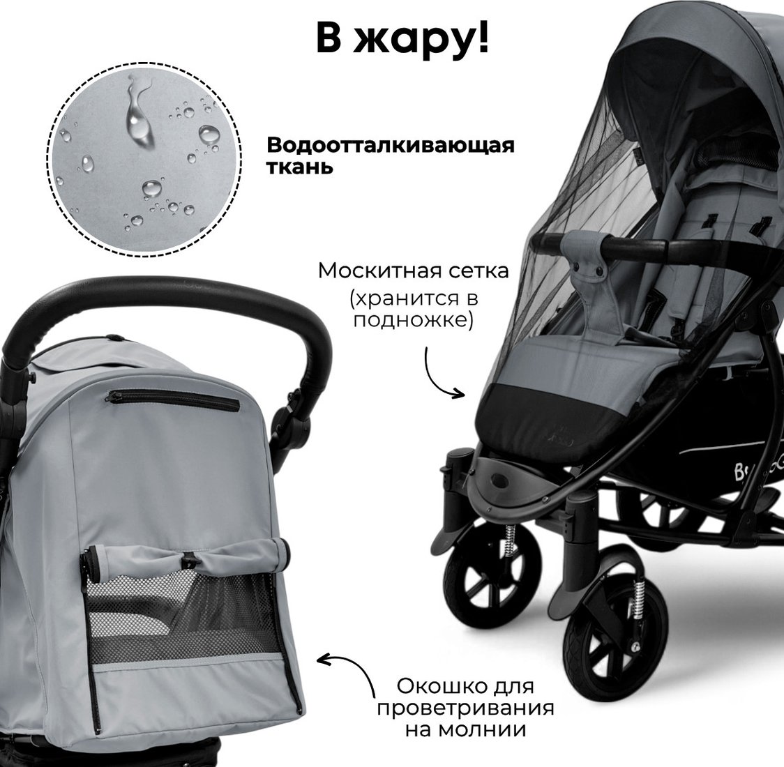 Коляска прогулочная «книга» Bubago Model One BG 173-1 (темно-серый)