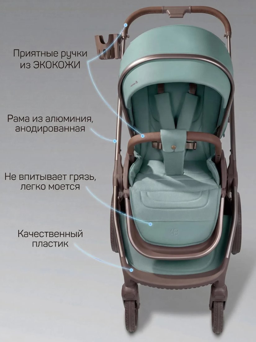 Универсальная коляска Amarobaby 2в1 Motus Premium Ecco Exclusive AB26-10MOTUSF/52 (лагуна)