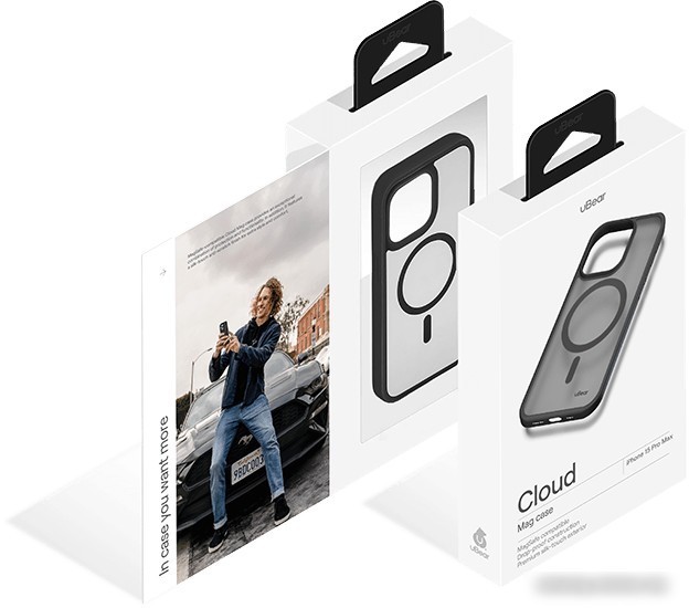 Чехол для телефона uBear Cloud Mag для iPhone 15 Pro (черный)