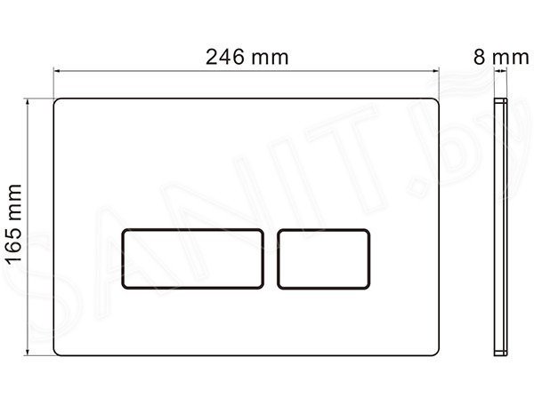 Унитаз подвесной Roxen Simple Compact в комплекте с инсталляцией StounFix Slim 6 в 1 966686 (кнопка: бежевый)