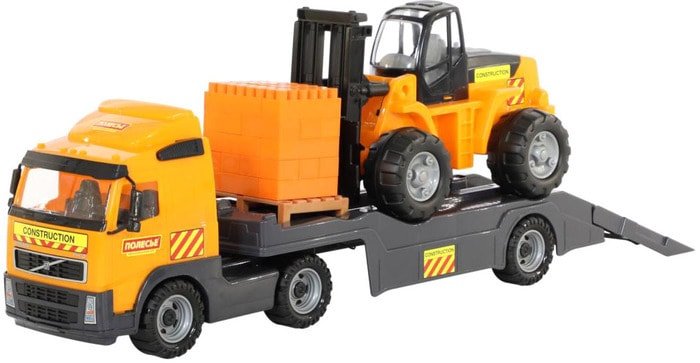Полесье Volvo автомобиль-трейлер + автокар + конструктор 30 эл. 1589
