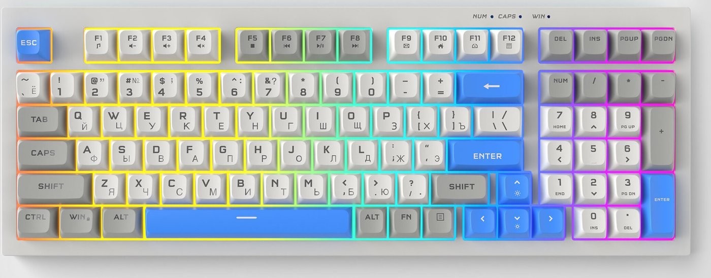 Клавиатура Ritmix RKB-598BL (серый/белый)