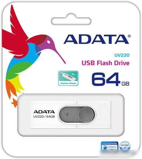 USB Flash A-Data UV220 64GB (белый/серый)