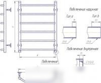 Полотенцесушитель Gloss & Reiter Terra Л.50x80.Т6 (1/2")