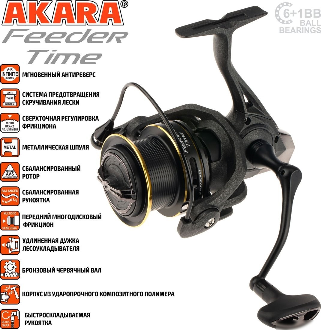 Рыболовная катушка Akara Feeder Time 4000 6+1bb