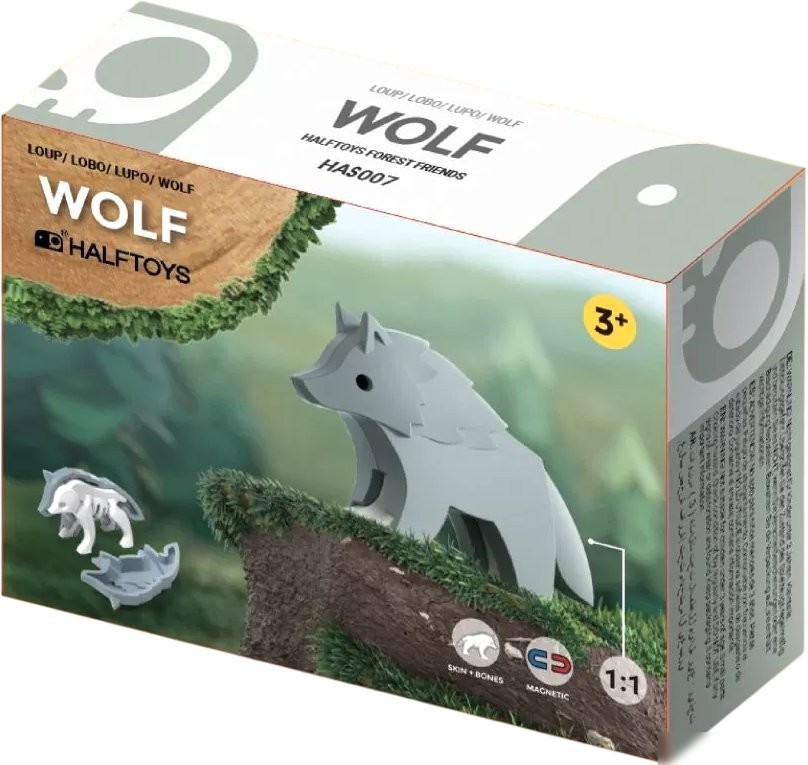 Магнитный конструктор Halftoys Animal Волк HAS007