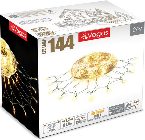 Световая сетка Vegas 55034 144 LED (желтый)