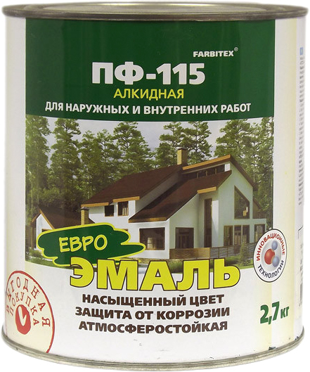 Эмаль Farbitex ПФ-115 2.7кг (оранжевый) [Ф3463190]
