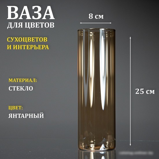 Ваза Элетех Тубо 8x25 4840900080 (янтарный)
