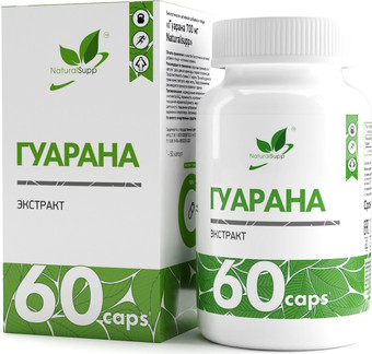 Витамины, минералы NaturalSupp Экстракт Гуараны (Guarana extract), 60 капсул