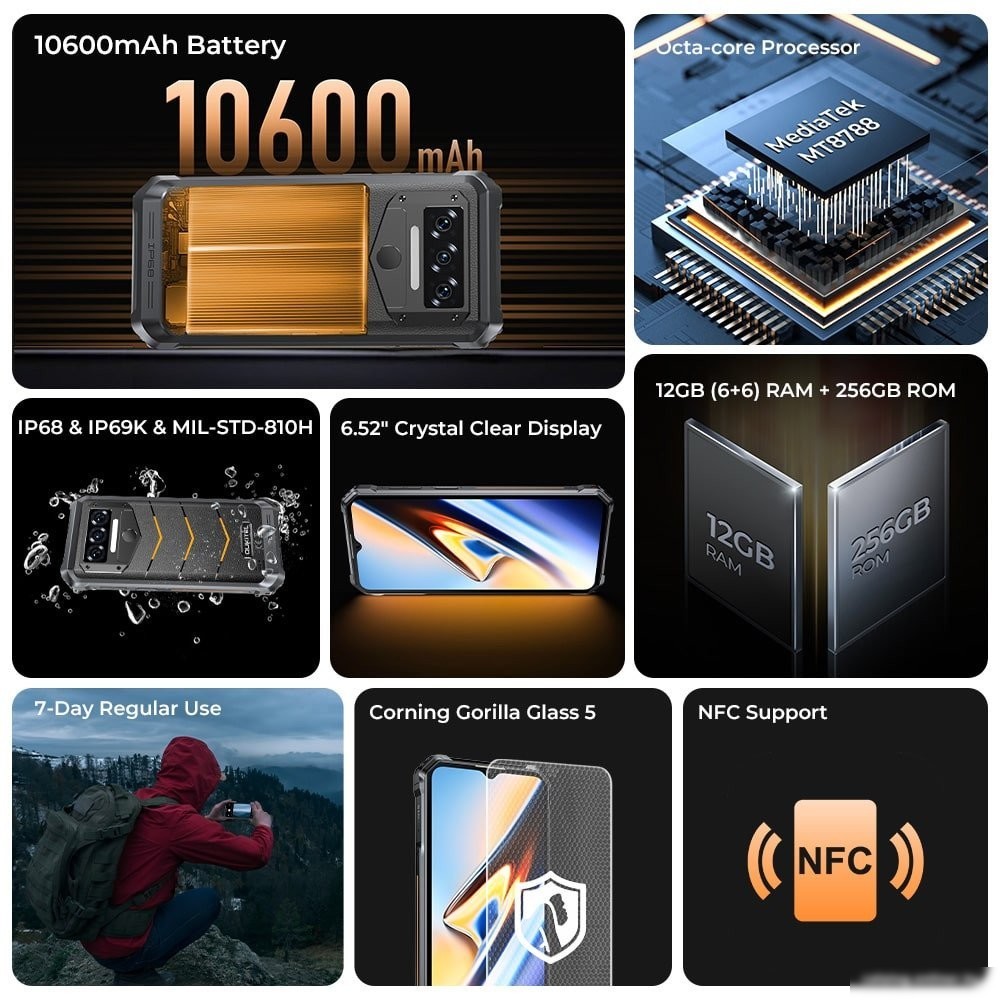 Телефон Oukitel WP38 6GB/256GB (черный)