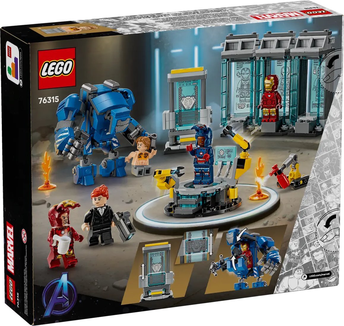 Конструктор LEGO Marvel Лаборатория Железного Человека: Зал Доспехов 76315
