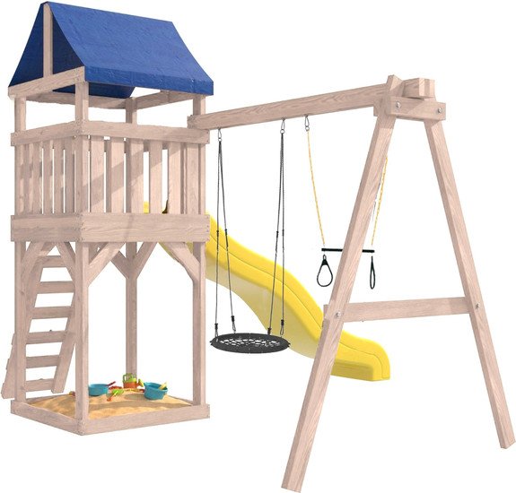 Игровой комплекс National Tree Company С трапецией и качелями IgroWoods ДКНП-14 (не окрашен)