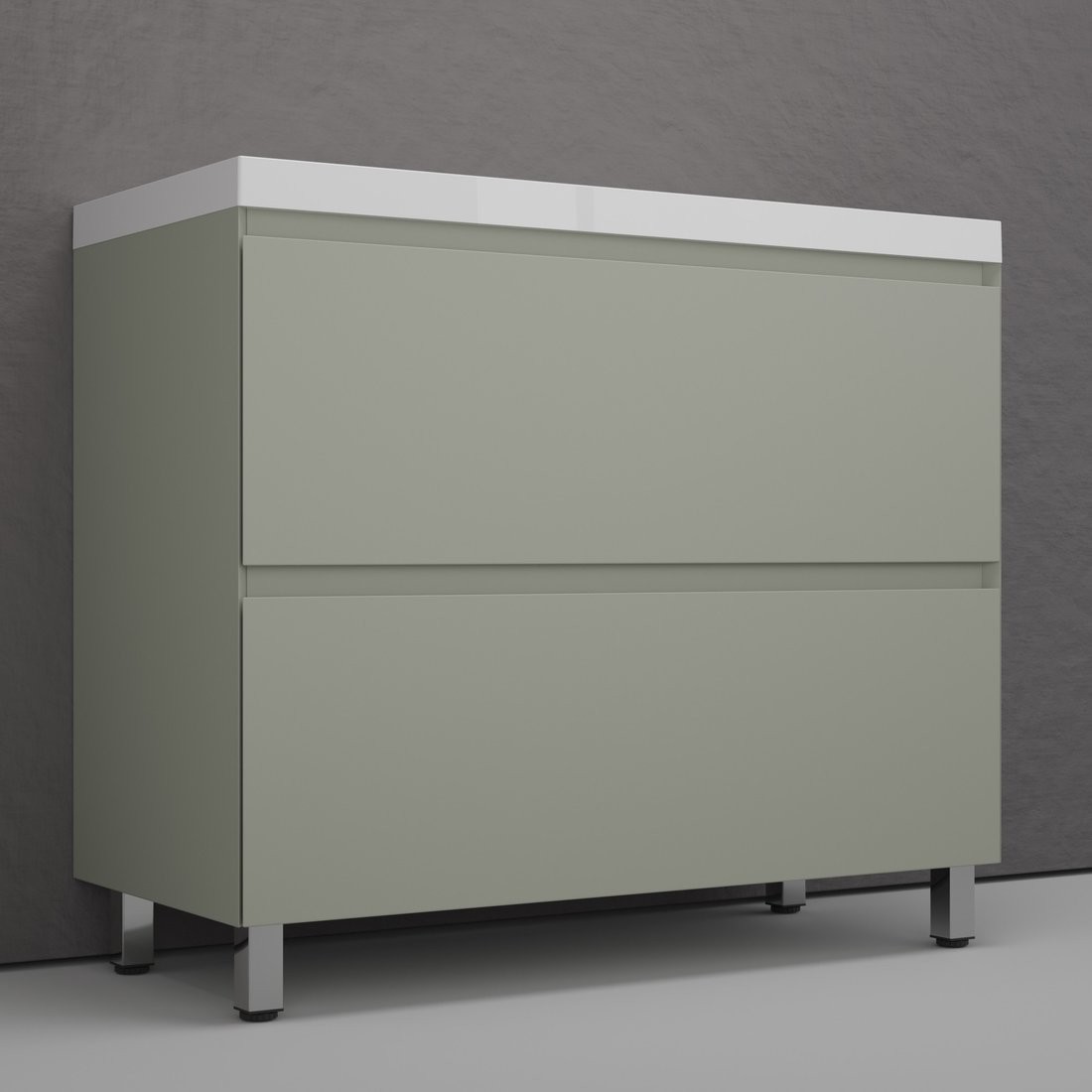 Symbolite Тумба под умывальник Манхэттен 100 Plus 2 ящика (олива)