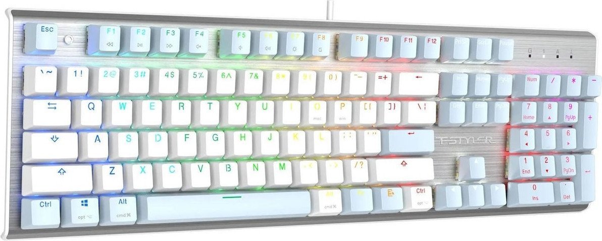 Клавиатура A4Tech Fstyler FS100 Neon (серебристый/голубой)