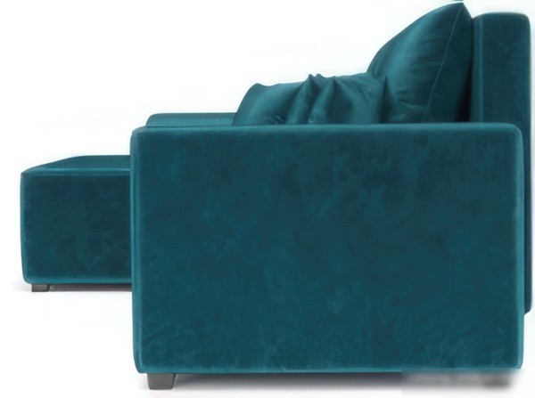 Угловой диван Мебель-АРС Каскад левый (бархат сине-зеленый Star Velvet 43 Black Green)